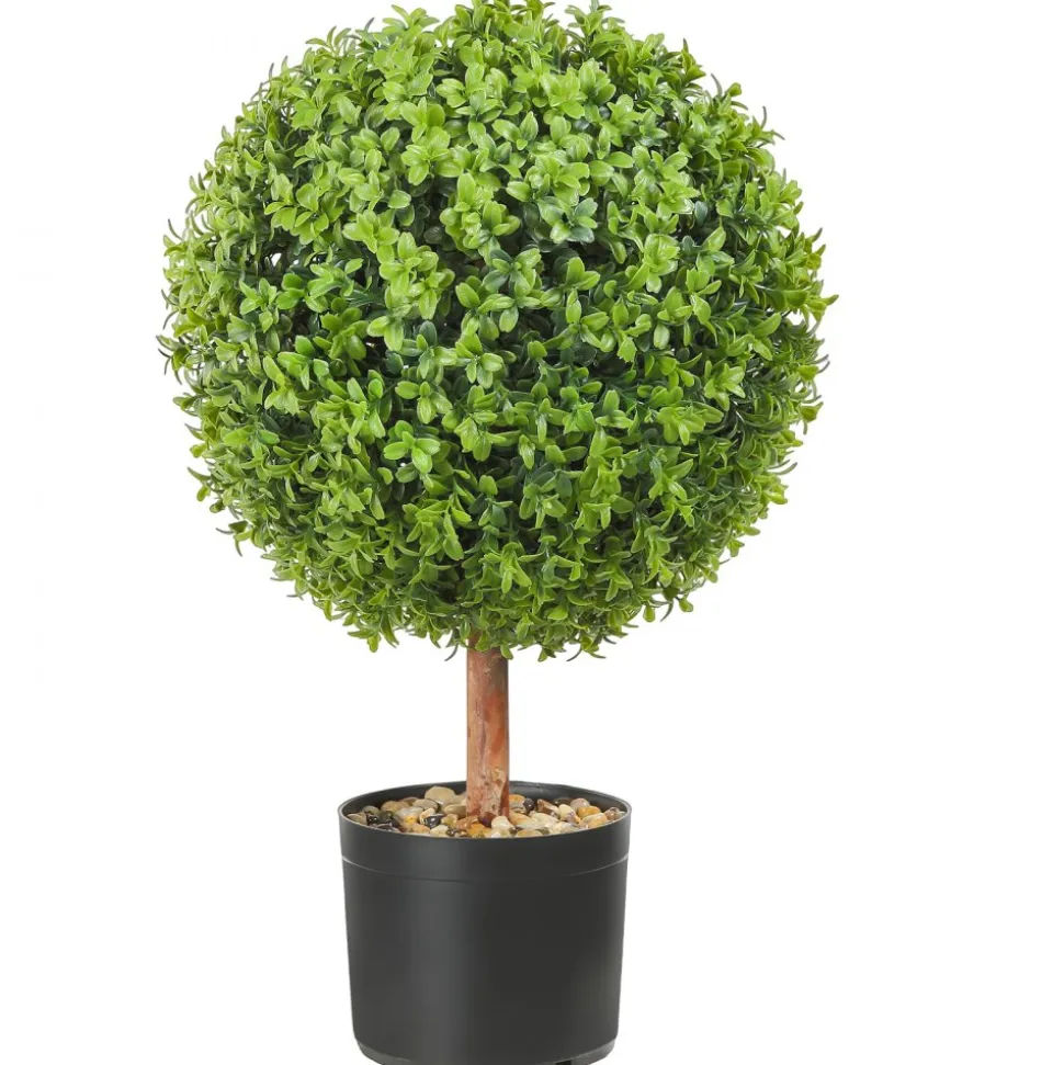 VEVOR 2x Artificial Boxwood Ball Ø40,6cm Garden Deco Boxwood in Flowerpot Ball Artificial Boxwood Ball Artificial Plant made of PE, Wood, PP incl. 4 pcs. Decorative butterflies and 10 pcs. Replacement