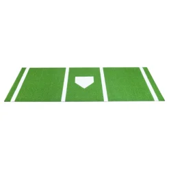VEVOR 10x3.8 ft Baseball Softball Hitting Batting Mat, Indoor/Outdoor Anti-Slip Anti-Fade Softball Mat, Lined & Foam Backing Training Aid with Tightening Rope, Portable Practice Mats, Green