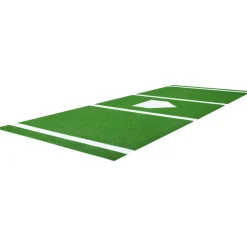 VEVOR 10x3.8 ft Baseball Softball Hitting Batting Mat, Indoor/Outdoor Anti-Slip Anti-Fade Softball Mat, Lined & Foam Backing Training Aid with Tightening Rope, Portable Practice Mats, Green