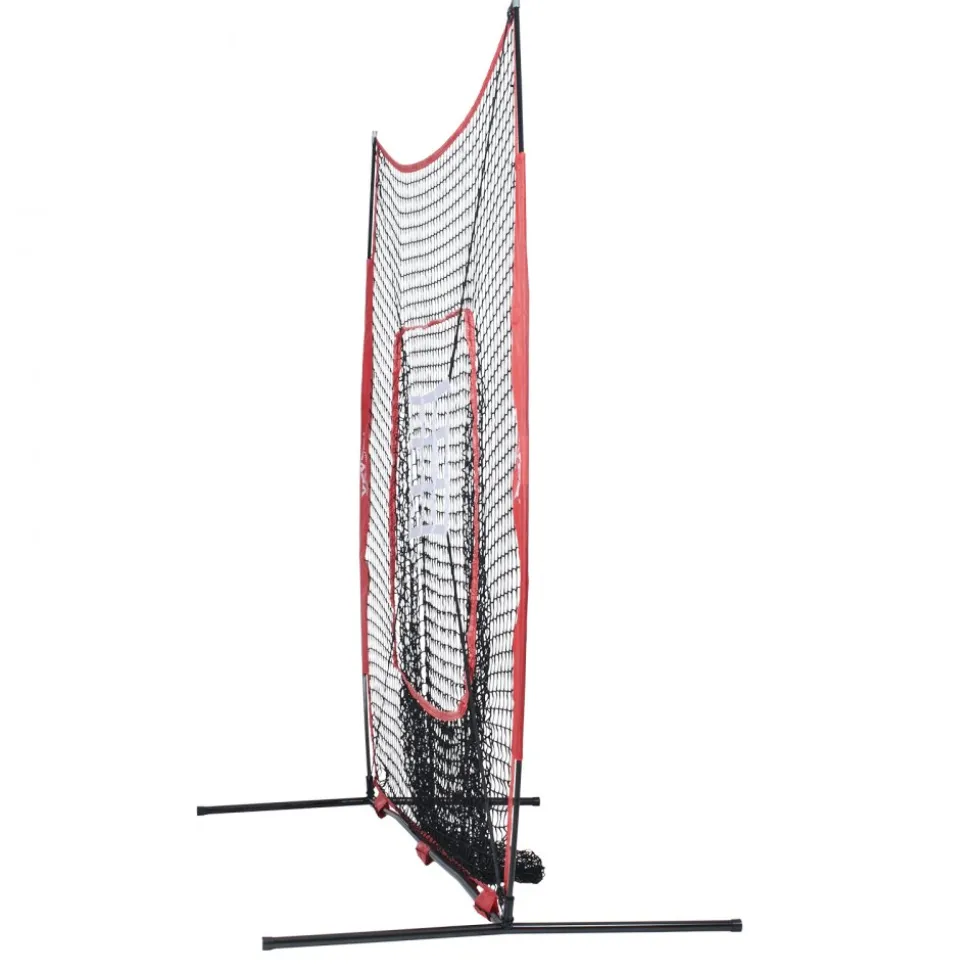 VEVOR 7x7 ft Baseball Softball Practice Net, Portable Baseball Training Net for Hitting Catching Pitching, Backstop Baseball Equipment with Bow Frame, Carry Bag, Strike Zone, Ball, Tee, Ball Collector