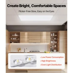 VEVOR 2x4 FT LED Flat Panel Light, 7800 LM, Flush Mount LED Drop Ceiling Lighting Fixture with 3 Color Selectable 4000K/5000K/6000K, 30W/40W/50W, 0-10V Dimmable, Ultra Slim for Home Kitchen, 2 Pack