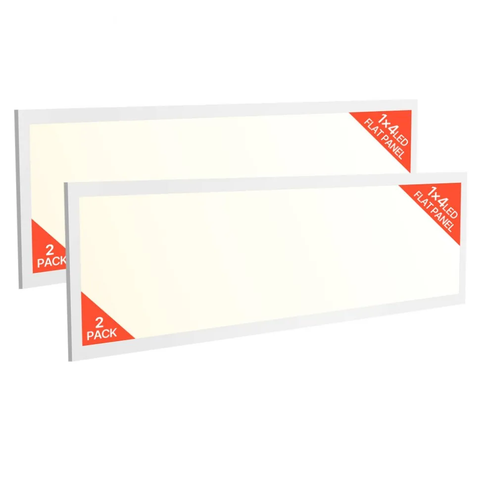 VEVOR 1x4 FT LED Flat Panel Light, 5700 LM, Flush Mount LED Drop Ceiling Lighting Fixture with 3 Color Selectable 3000K/4000K/5000K, 25W/30W/40W, 0-10V Dimmable, Ultra Slim for Home Kitchen, 2 Pack