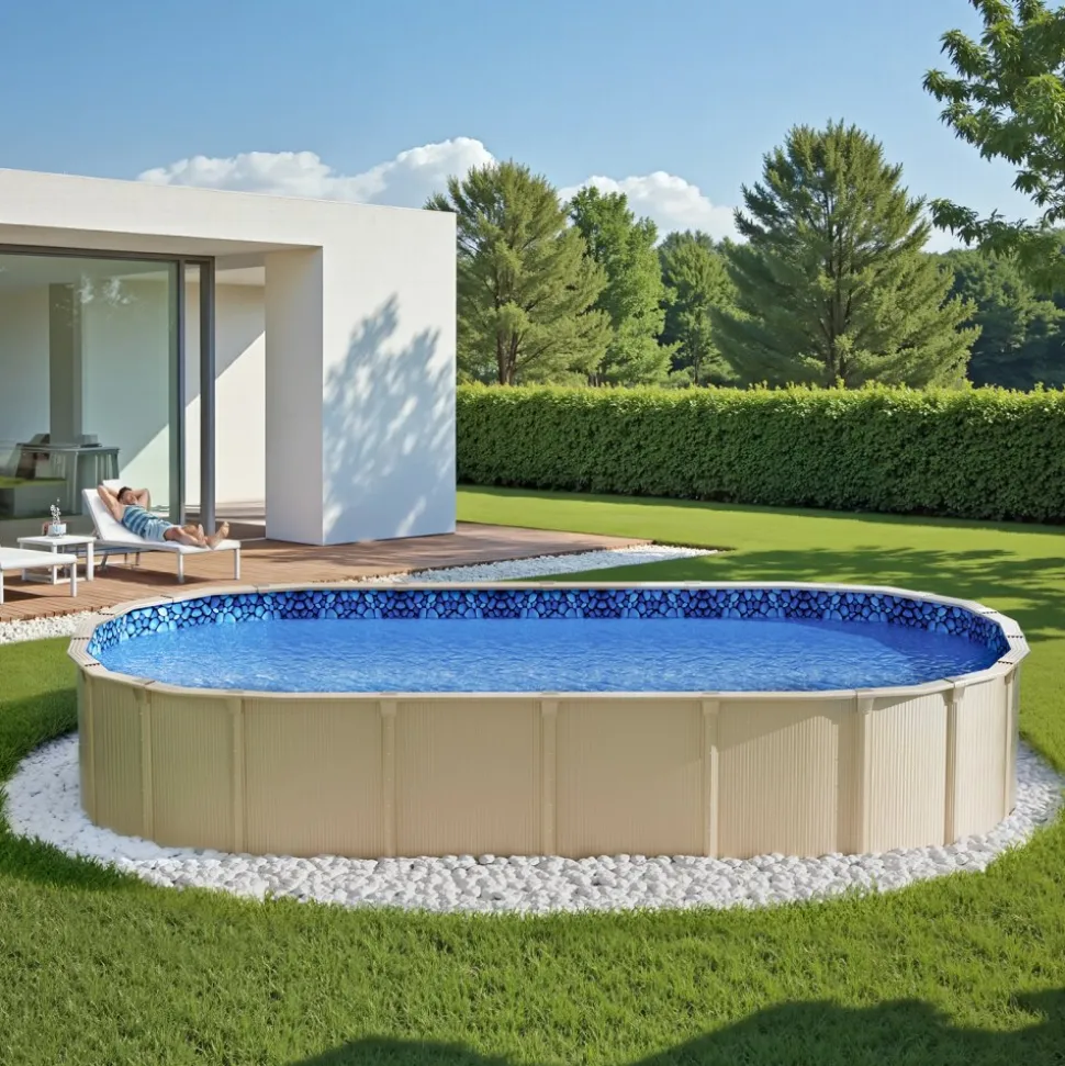 VEVOR 12 x 24 ft Oval Pool Liner, Overlap Style Above Ground Pool Liners, 48-to-54inch Wall Height, Durable Pool Liner, Standard Gauge Vinyl, for Steel Sided Above-Ground Swimming Pools