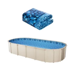 VEVOR 12 x 24 ft Oval Pool Liner, Overlap Style Above Ground Pool Liners, 48-to-54inch Wall Height, Durable Pool Liner, Standard Gauge Vinyl, for Steel Sided Above-Ground Swimming Pools