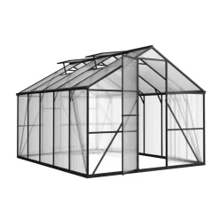 VEVOR 8 x 14 FT Polycarbonate Greenhouse, Heavy Duty Outdoor Green House with Adjustable Vent & Push-Pull Lockable Door, Quick Setup, Aluminum Frame Walk-in Greenhouse Sunroom for Outside Garden Lawn