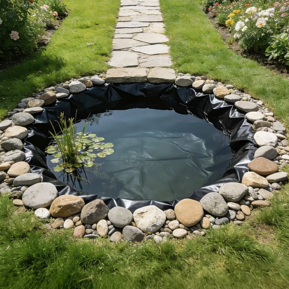 VEVOR 8 x 10 ft Pond Liner, 45 Mil Thickness, EPDM Rubber Material Fish Pond Liner for Outdoor Ponds, Easy to Cut, Durable & Leakproof, for Water Garden, Waterfall, Fishpond, Koi, Fountains, Black
