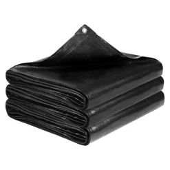 VEVOR 20 x 25 ft Pond Liner, 14 Mil Thickness, 3-Layer Reinforced PE Fish Koi Pond Liner for Outdoor Ponds, with Hemmed Edge and 4 Metal Buttonholes, for Water Garden, Waterfall, and Fountains, Black