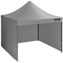 VEVOR 10x10 FT Pop up Canopy with Removable Sidewalls, Instant Canopies Portable Gazebo & Wheeled Bag, UV Resistant Waterproof, Enclosed Canopy Tent for Outdoor Events, Patio, Backyard, Party, Camping