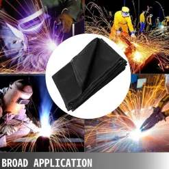 VEVOR 8 x 10 Ft Welding Blanket Black Fiberglass Blanket Portable Fiberglass Fire Retardant Blanket Welding Mat Welding Fireproof Thermal Resistant Insulation With Carry Bag