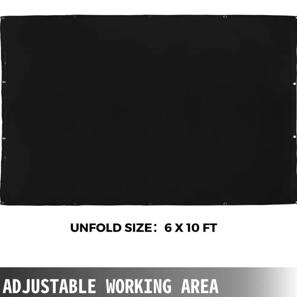 VEVOR 6 x 10 Ft Welding Blanket Black Fiberglass Blanket Portable Fiberglass Fire Retardant Blanket Welding Mat Welding Fireproof Thermal Resistant Insulation With Carry Bag