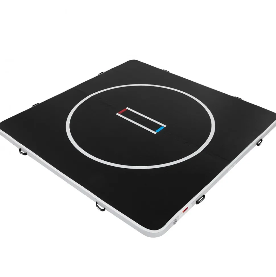 VEVOR 10x10 ft Wrestling Mat Inflatable, Martial Arts Thick Mat for Home Gym Exercise, PVC Foldable Training Mats with Circles and 600W Air Pump, for Gymnastics, Tatami, Jiu Jitsu BJJ MMA Judo, Black