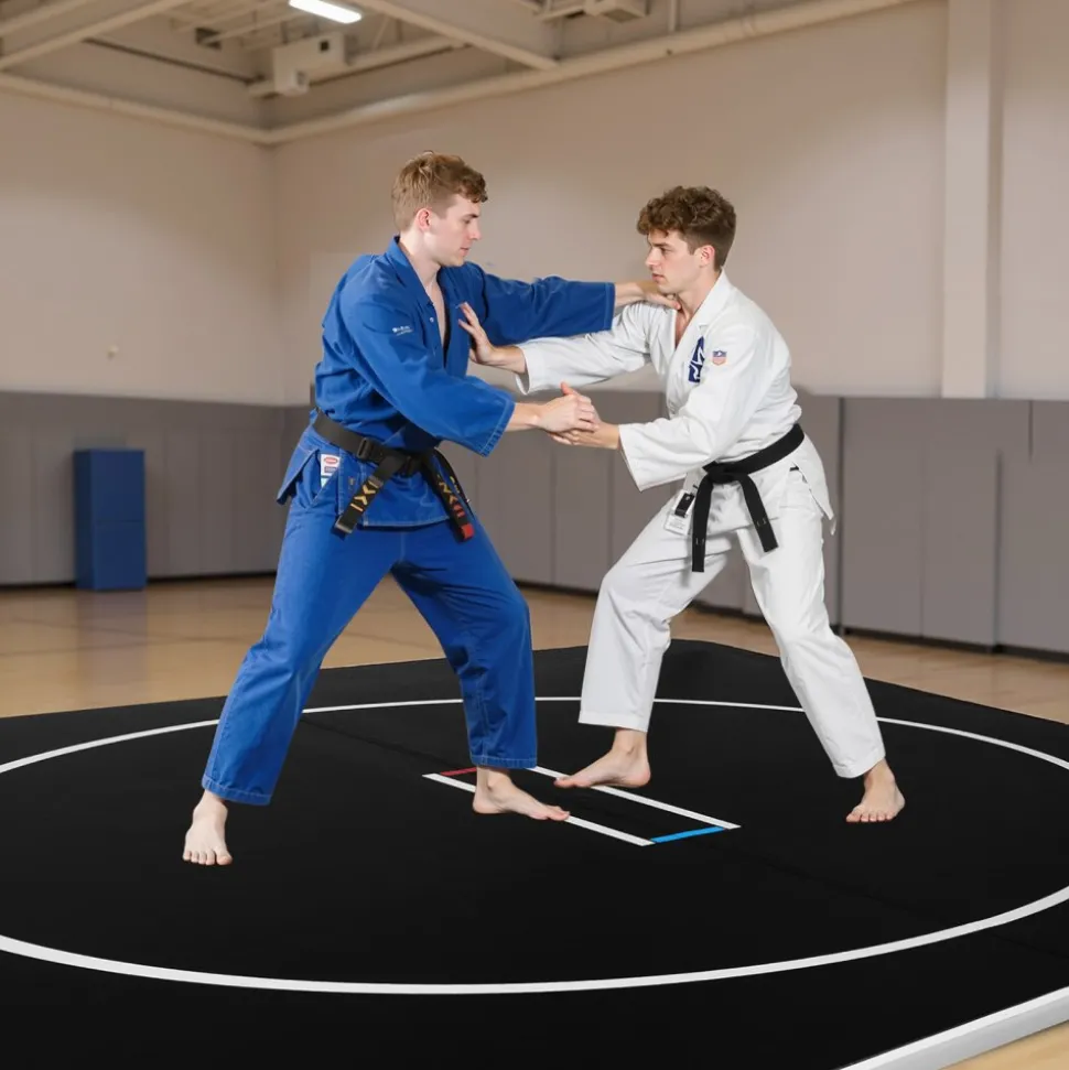VEVOR 10x5 ft Wrestling Mat Inflatable, Martial Arts Thick Mat for Outdoor Indoor Home Gym Exercise, PVC Foldable Training Mats with 600W Air Pump, for Gymnastics Tatami Jiu Jitsu BJJ MMA Judo, Gray