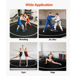 VEVOR 10x5 ft Wrestling Mat Inflatable, Martial Arts Thick Mat for Outdoor Indoor Home Gym Exercise, PVC Foldable Training Mats with 600W Air Pump, for Gymnastics Tatami Jiu Jitsu BJJ MMA Judo, Gray