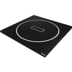 VEVOR 10x10 ft Wrestling Mat, Martial Arts Thick Mat for Home Gym Workouts Exercise, Waterproof PVC Roll-Up Training Mats with Circles, for Gymnastics, Tatami, Jiu Jitsu BJJ MMA Judo, Boxing, Black