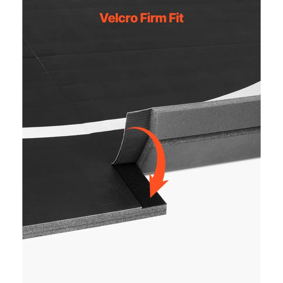 VEVOR 10x10 ft Wrestling Mat, Martial Arts Thick Mat for Home Gym Workouts Exercise, Waterproof PVC Roll-Up Training Mats with Circles, for Gymnastics, Tatami, Jiu Jitsu BJJ MMA Judo, Boxing, Black