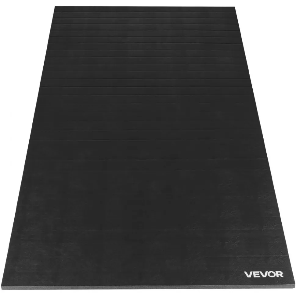 VEVOR 10x5 ft Wrestling Mat, Martial Arts Thick Mat for Home Gym Workouts Exercise, Waterproof PVC Roll-Up Training Mats for Gymnastics, Tatami, Jiu Jitsu BJJ MMA Judo, Boxing, Black