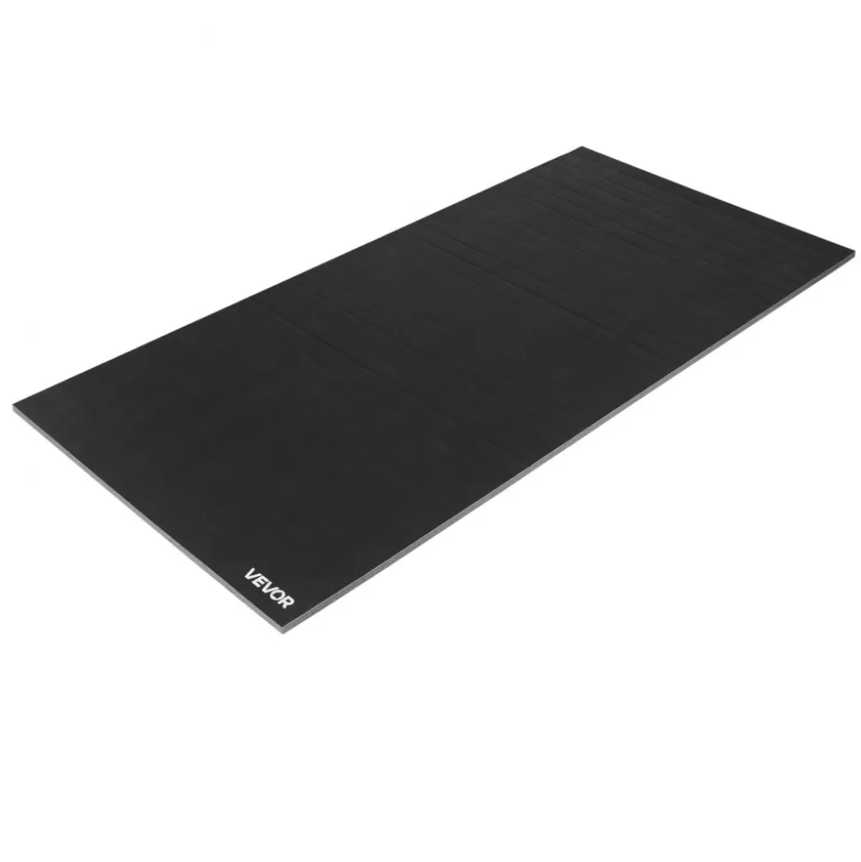 VEVOR 10x5 ft Wrestling Mat, Martial Arts Thick Mat for Home Gym Workouts Exercise, Waterproof PVC Roll-Up Training Mats for Gymnastics, Tatami, Jiu Jitsu BJJ MMA Judo, Boxing, Black