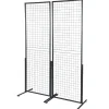 VEVOR 2' x 5.6' Grid Wall Panels Tower, 2 Packs Wire Gridwall Display Racks with T-Base Floorstanding, Double Side Gridwall Panels for Art Craft Shows, Retail Display with Extra Clips and Hooks