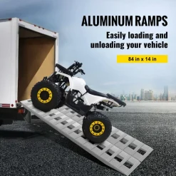 VEVOR 84x14 Inch Aluminum Ramps 6000LBS Capacity Car Trailer Truck ATV Ramps 1 Pair 2 Ramps