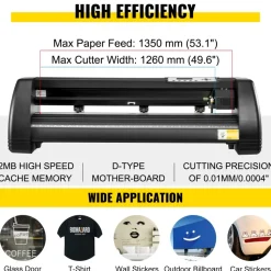 VEVOR 5.5x3.5 inch Cap Heat Press & 53 Inch Vinyl Cutter Machine w/ Floor Stand