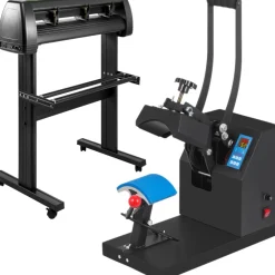 VEVOR 5.5x3.5 inch Cap Heat Press & 53 Inch Vinyl Cutter Machine w/ Floor Stand