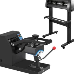 VEVOR 5.5x3.5 inch Cap Heat Press & 53 Inch Vinyl Cutter Machine w/ Floor Stand