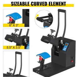 VEVOR 5.5x3.5 inch Cap Heat Press & 53 Inch Vinyl Cutter Machine w/ Floor Stand