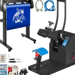 VEVOR 5.5x3.5 inch Cap Heat Press & 53 Inch Vinyl Cutter Machine w/ Floor Stand