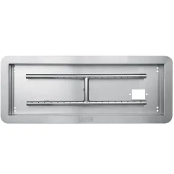 VEVOR 24 x 8 inch Drop-in Fire Pit Pan, Rectangular Stainless Steel Fire Pit Burner Kit, Propane Gas Fire Pan 120,000 BTU with H-Burner for Indoor or Outdoor Use