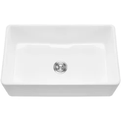 VEVOR 33.5x20 inch Farmhouse Sink, White Sink Workstation, Fireclay Undermount Basins, Apron Front Single Bowl Basin with Multiple Accessories, Large Capacity Household Dishwasher Sinks for Kitchen