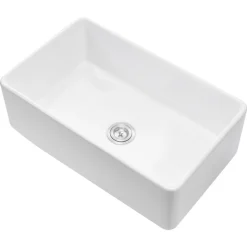 VEVOR 33x20 inch Farmhouse Sink, White Sink Workstation, Fireclay Undermount Basins, Apron Front Double Bowl Basin with Multiple Accessories, Large Capacity Household Dishwasher Sinks for Kitchen