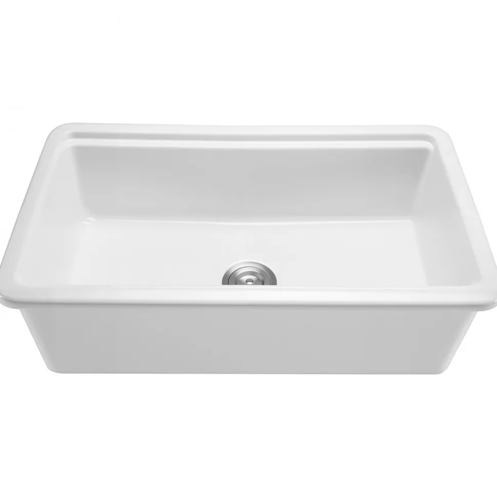 VEVOR 33x19 inch Farmhouse Sink, White Sink Workstation, Fireclay Topmount Undermount Basin, Drop-In Single Bowl Basin with Multiple Accessories, Large Capacity Household Dishwasher Sinks for Kitchen