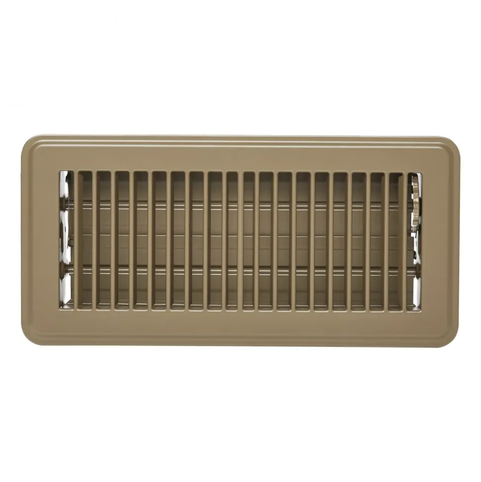 VEVOR 4 x 10 Inch Floor Registers, 6-Pack Vent Grilles, HVAC Heavy-Duty Walkable Iron Floor Vents, Easily Adjustable Rust-Proof Air Vents Deflector with Metal Damper, Ideal for Home & Office, Brown