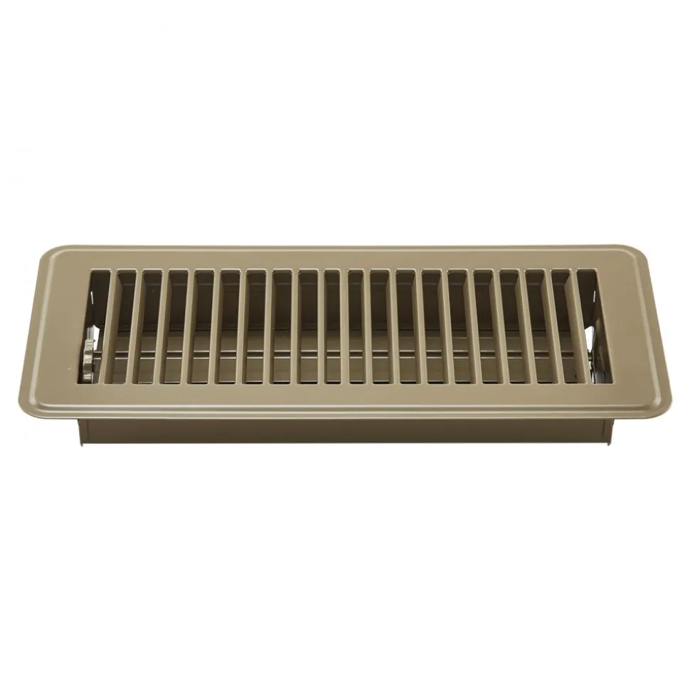VEVOR 4 x 10 Inch Floor Registers, 6-Pack Vent Grilles, HVAC Heavy-Duty Walkable Iron Floor Vents, Easily Adjustable Rust-Proof Air Vents Deflector with Metal Damper, Ideal for Home & Office, Brown