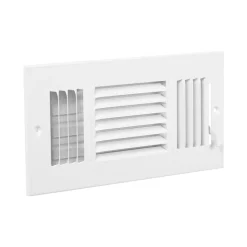 VEVOR 4 x 10 Inch Floor Registers, 6-Pack Floor Vents, HVAC 3-Direction Iron Vent Grilles for Home/Office Wall & Ceiling, Rustproof Anti-Peeling Air Vents Deflector Adjustable with Metal Damper, White