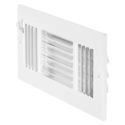 VEVOR 4 x 10 Inch Floor Registers, 6-Pack Floor Vents, HVAC 3-Direction Iron Vent Grilles for Home/Office Wall & Ceiling, Rustproof Anti-Peeling Air Vents Deflector Adjustable with Metal Damper, White