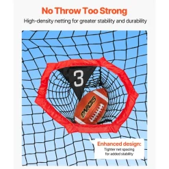 VEVOR 8 x 4 inch Football Trainer Throwing Net, Training Throwing Target Practice Net with 5 Target Pockets, Knotless Net Includes Straps and Portable Carry Case, Improve QB Throwing Accuracy, Red