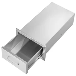 VEVOR 14x8.5 Inch Outdoor Kitchen Drawers Stainless Steel, Flush Mount Double Drawers,14W x 8.5H x 23D Inch, with Stainless Steel Handle, BBQ Drawers for Outdoor Kitchens or BBQ Island