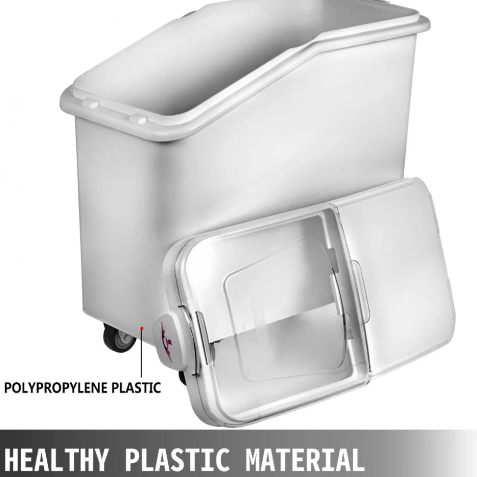 VEVOR 2x Ingredient Bin With Casters 21 Gallon Food Safe Restaurant Kitchen Flour Bins