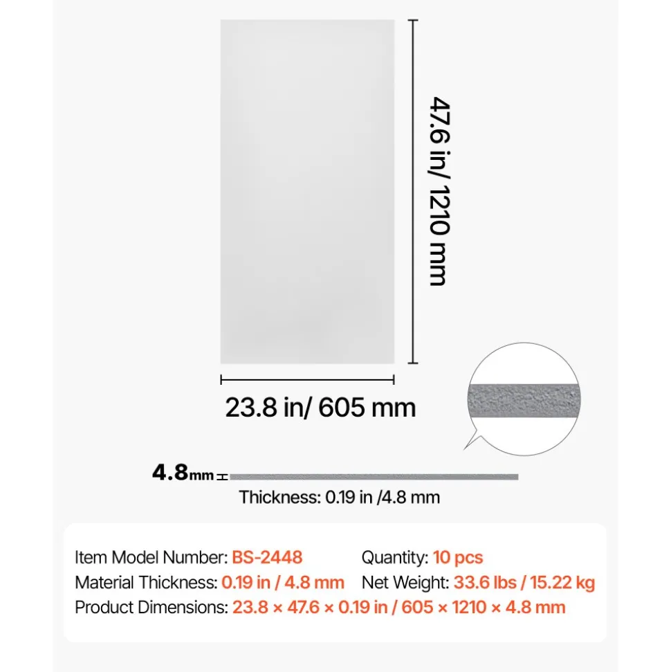 VEVOR 24 x 48 in PVC Ceiling Tiles 10-Pack Drop Ceiling Panels White, PVC Foam Board, Grid Fit, Water-Resistant, Flexible Cut, Easy to Clean, Modern Decorative for Home,Office,Kitchen,Living Room