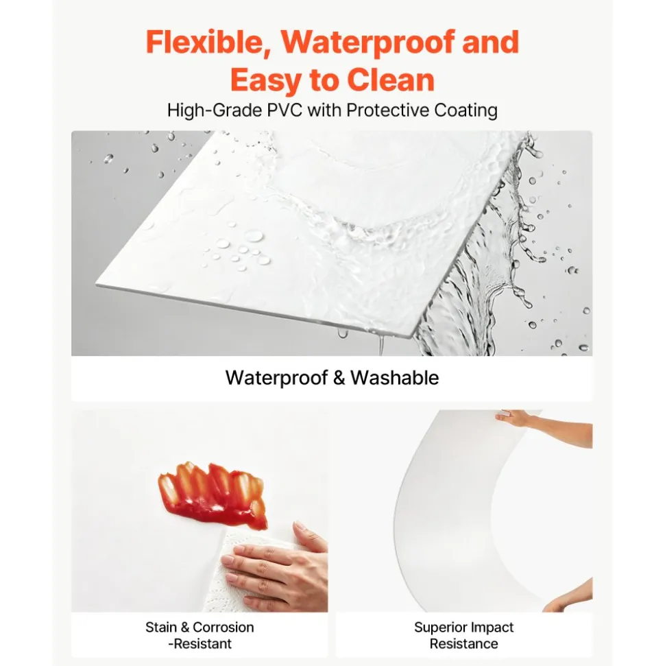 VEVOR 24 x 48 in PVC Ceiling Tiles 10-Pack Drop Ceiling Panels White, PVC Foam Board, Grid Fit, Water-Resistant, Flexible Cut, Easy to Clean, Modern Decorative for Home,Office,Kitchen,Living Room