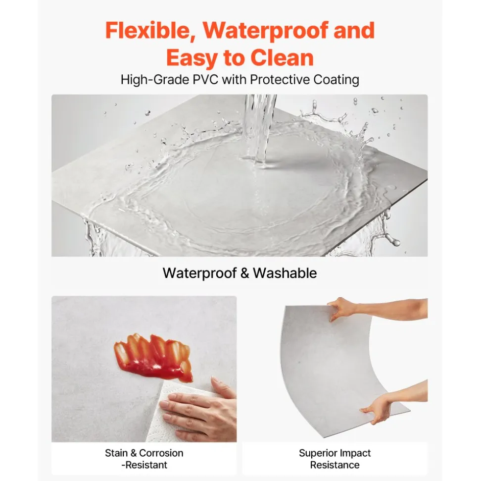 VEVOR 24 x 24 in PVC Ceiling Tiles 12-Pack Drop Ceiling Panels White Marble, PVC Foam Board, Grid Fit, Water-Resistant, Flexible Cut, Easy to Clean, Modern Decorative Finish for Home, Office Areas