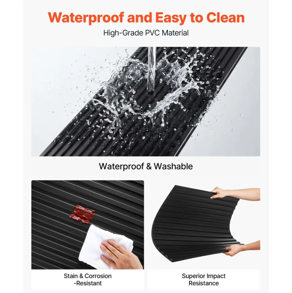 VEVOR 24 x 48 in PVC Ceiling Tiles 12-Pack 3D Black Linear Slat Panels, Smooth PVC Sheet for Drop Grid, Impact-Resistant, Paintable Surface, Easy Cut, Modern Decorative Style for Home, Office