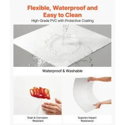 VEVOR 24 x 24 in PVC Ceiling Tiles 12-Pack Drop Ceiling Panels White, PVC Foam Board, Grid Fit, Water-Resistant, Flexible Cut, Easy to Clean, Modern Decorative for Home,Office,Kitchen,Living Room