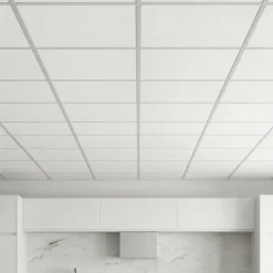 VEVOR 24 x 24 in PVC Ceiling Tiles 12-Pack Drop Ceiling Panels White, PVC Foam Board, Grid Fit, Water-Resistant, Flexible Cut, Easy to Clean, Modern Decorative for Home,Office,Kitchen,Living Room