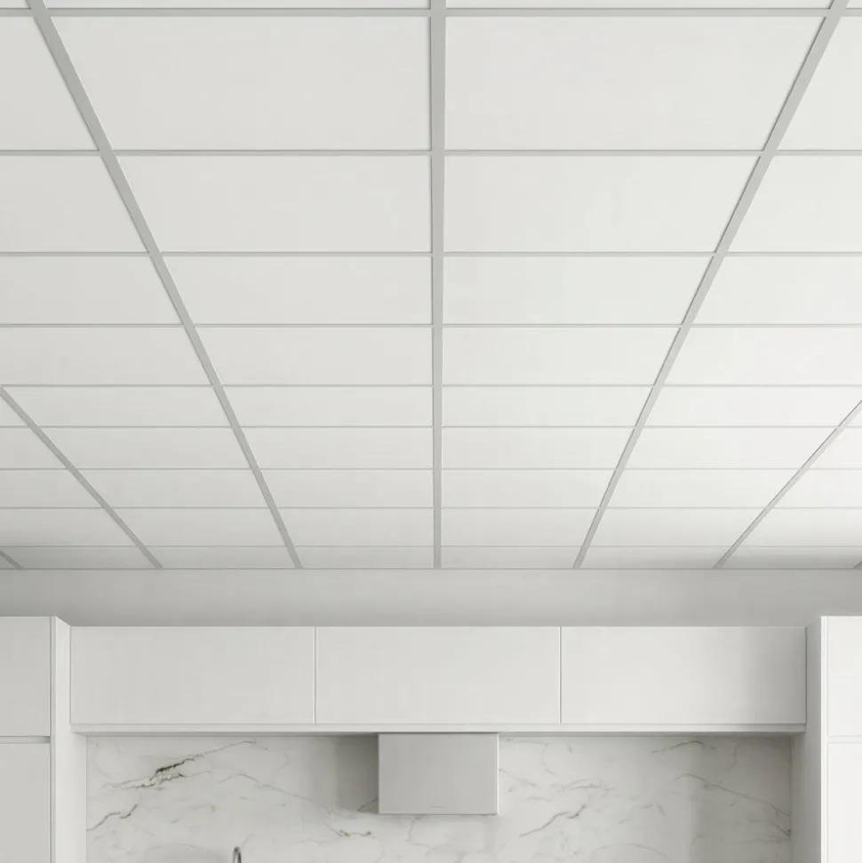 VEVOR 24 x 24 in PVC Ceiling Tiles 12-Pack Drop Ceiling Panels White, PVC Foam Board, Grid Fit, Water-Resistant, Flexible Cut, Easy to Clean, Modern Decorative for Home,Office,Kitchen,Living Room