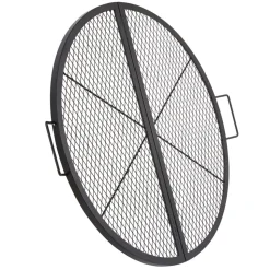 VEVOR X-Marks Fire Pit Grill Grate, Foldable Round Cooking Grate, Heavy Duty Steel Campfire BBQ Grill Grid with Handle and Support X Wire, Portable Camping Cookware for Outside Party, 36 Inch Black