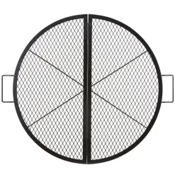 VEVOR X-Marks Fire Pit Grill Grate, Foldable Round Cooking Grate, Heavy Duty Steel Campfire BBQ Grill Grid with Handle and Support X Wire, Portable Camping Cookware for Outside Party, 36 Inch Black