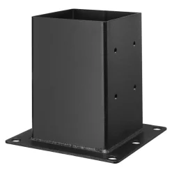 VEVOR 6x6 Post Base 4 Pcs, Inner Size 5.6x5.6 inch / 142x142 mm Post Brackets, Heavy Duty Carbon Steel Decking Posts, Wood Posts Brackets for Pavilion Deck Railing Support Deck Base Plate, Black