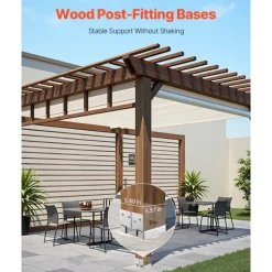 VEVOR 4x4 Post Base 10 Pcs, Inner Size 3.53x3.56inch/89.6x90.5mm Concrete Post Anchor, Heavy-Duty Zinc-Plated Carbon Steel Posts Brackets with 1 Inch Standoff Elevation, for Concrete Pergolas Patios